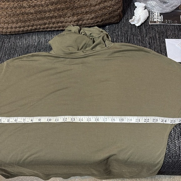 Olive Green Women's Hooded Top - Picture 9 of 10